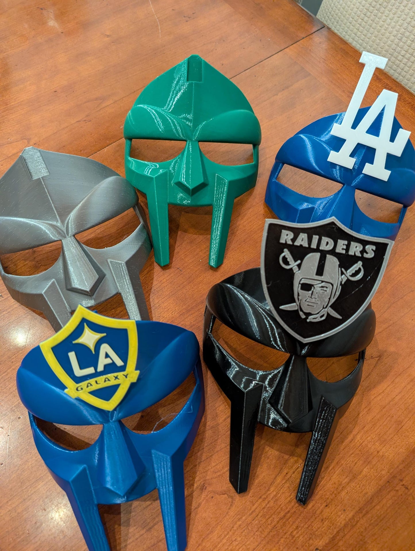 Customizable MF DOOM / Gladiator Mask for Cosplay & Costumes | Interchangeable Emblems Design | Sci-Fi Villain Style Prop | Green Facemask