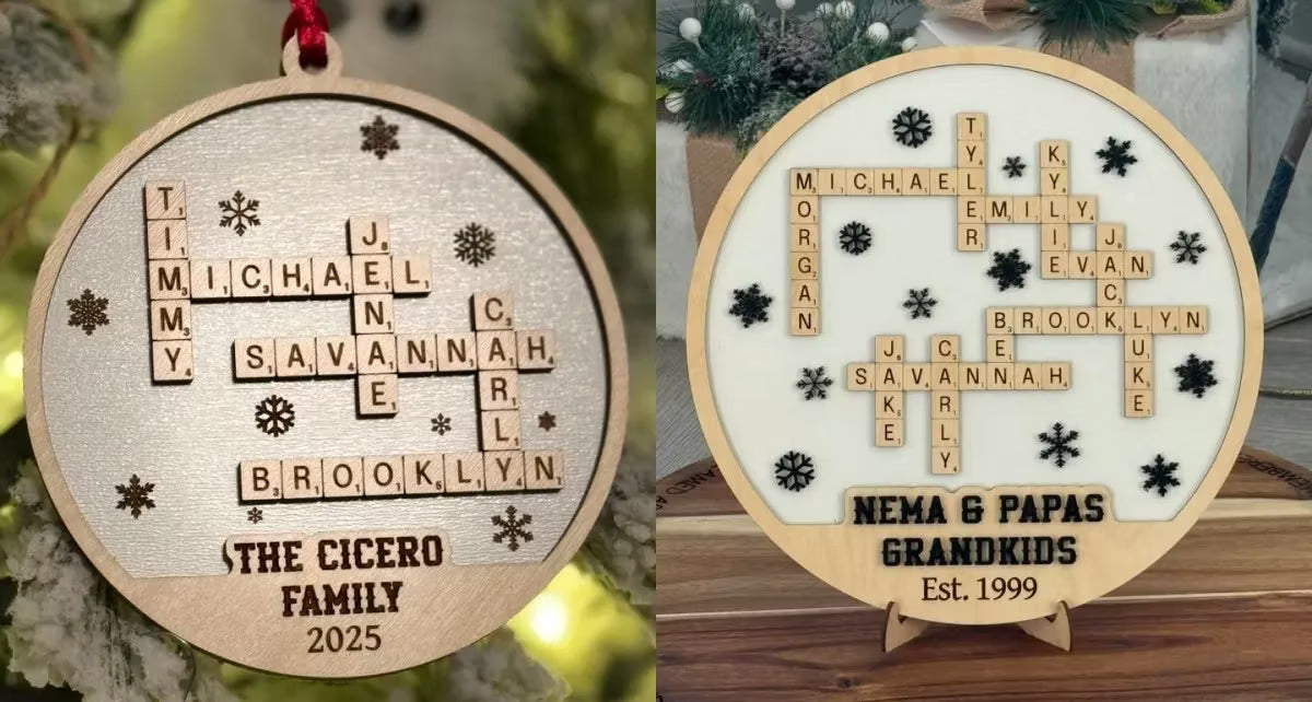 Family Names Crossword Ornament / Sign