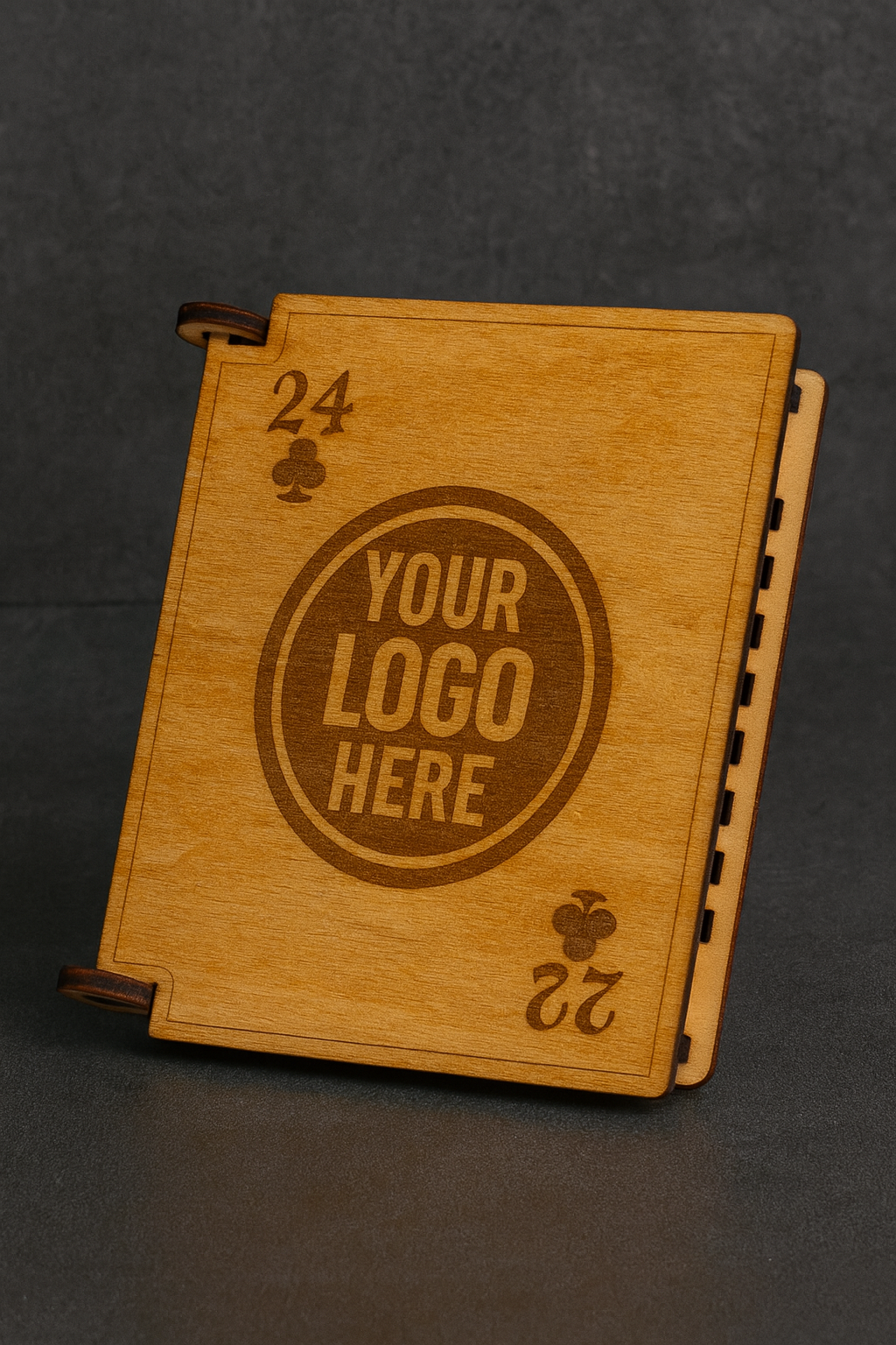 Personalized Laser-Engraved Wood Playing Card Box | Custom Logo or Photo Keepsake Gift