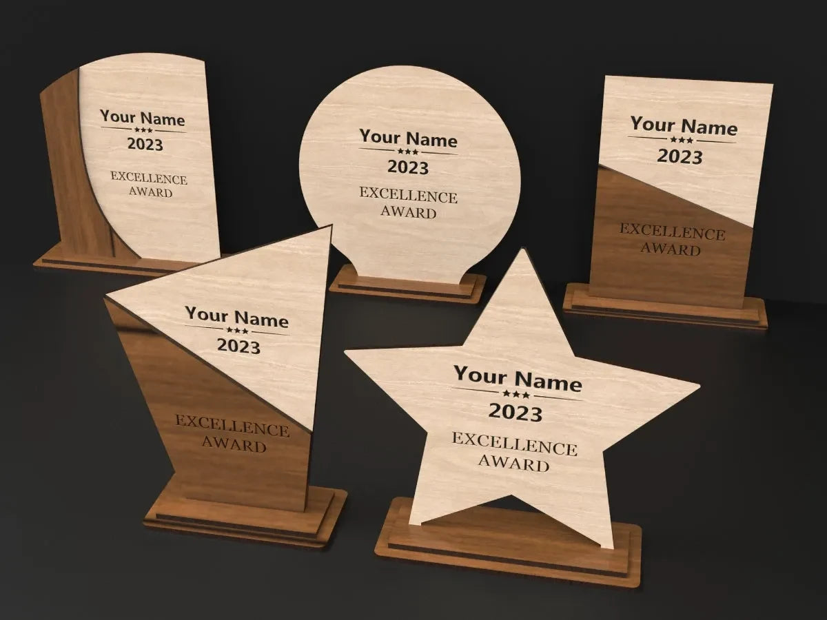 Personalized Wood & Acrylic Layered Award Plaque | Custom Corporate Employee Recognition Gift