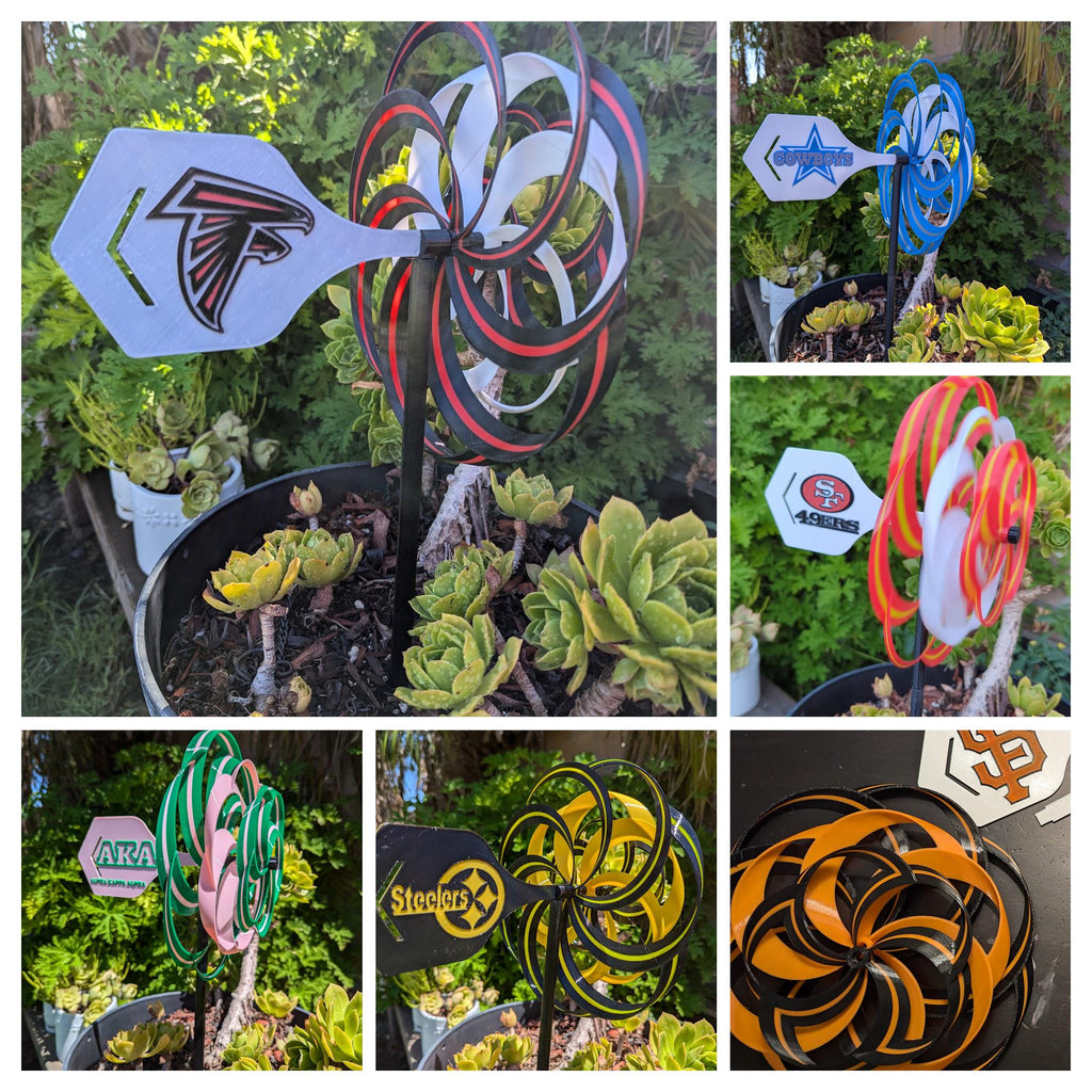 Custom 3D Printed Pinwheel with Logo Shield | Personalized Garden Wind ...