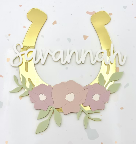 Custom 3D Horseshoe Name Sign | Personalized Western Wall Art & Equestrian Decor