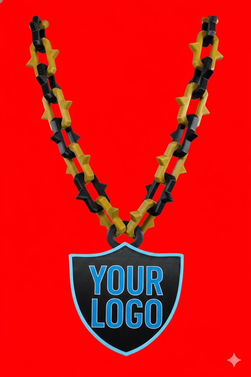 Heavy-Duty Lanyard | Unique Spikey Chain | Customized Cosplay Accessory | Industrial Grunge Neck Chain & ID Holder Your logo or message