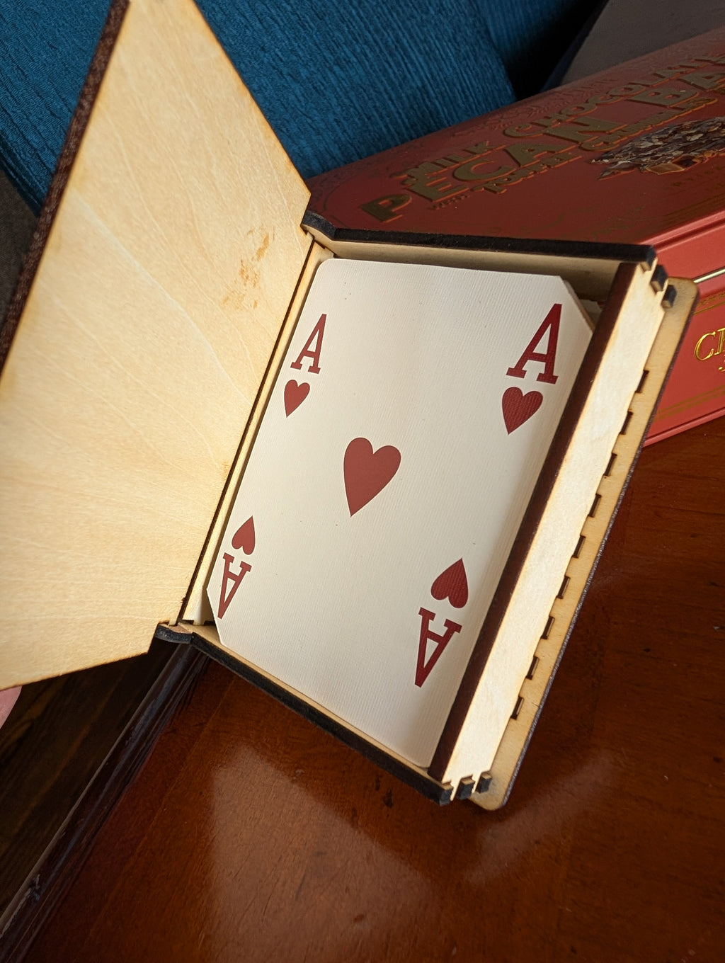 Personalized Laser-Engraved Wood Playing Card Box | Custom Logo or Photo Keepsake Gift
