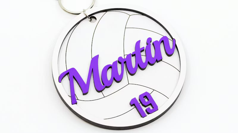 Personalized Sports Keychain & Bag Tag | Custom Team Name, Number, and Sport