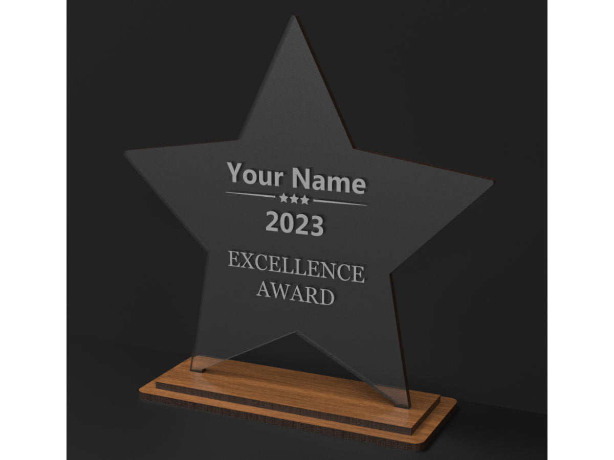 Personalized Wood & Acrylic Layered Award Plaque | Custom Corporate Employee Recognition Gift