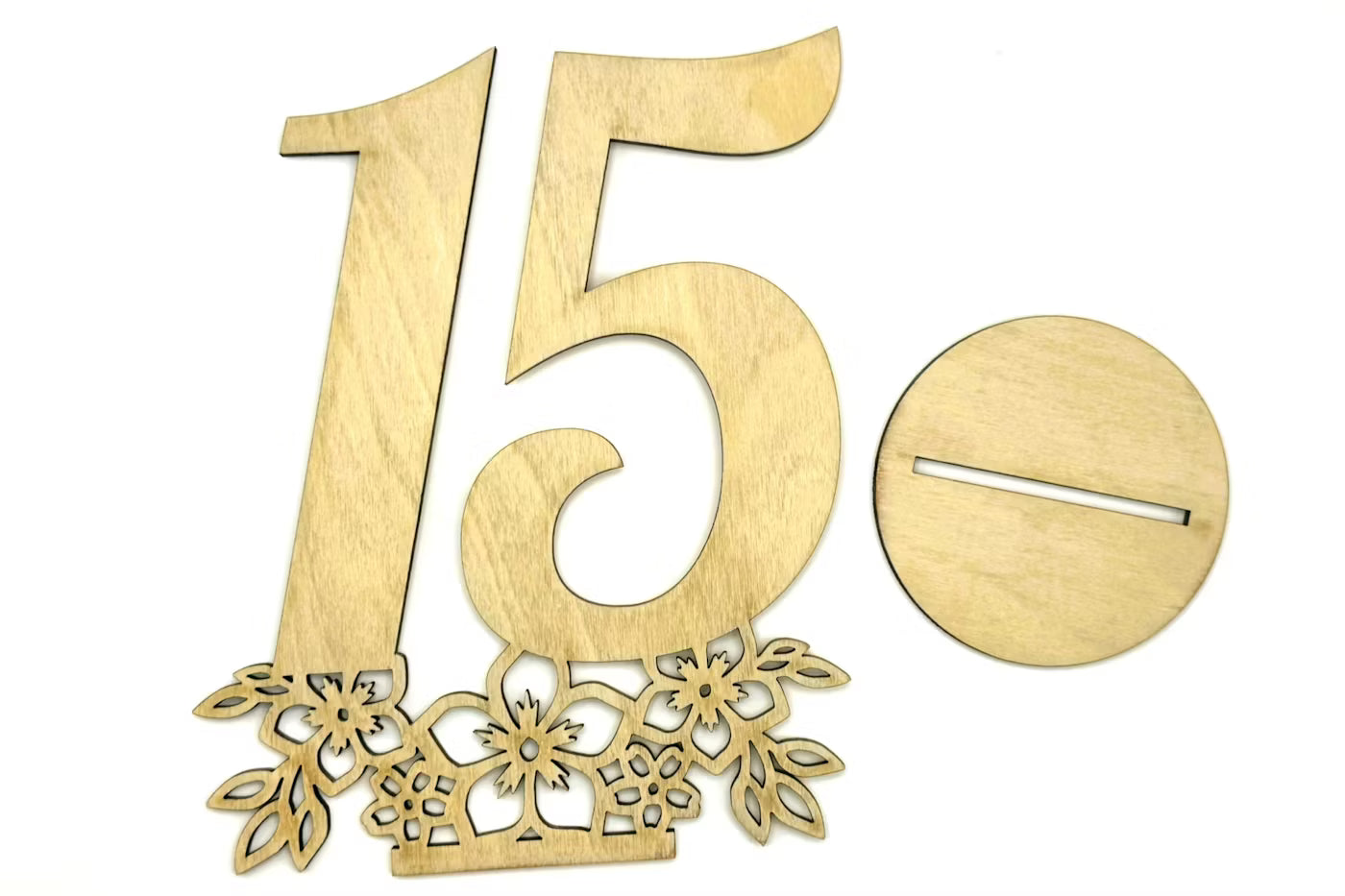 Custom Laser-Cut Wooden Table Numbers | Floral Wedding Centerpiece Decor