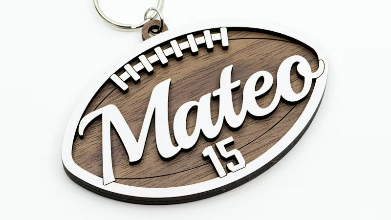 Personalized Sports Keychain & Bag Tag | Custom Team Name, Number, and Sport