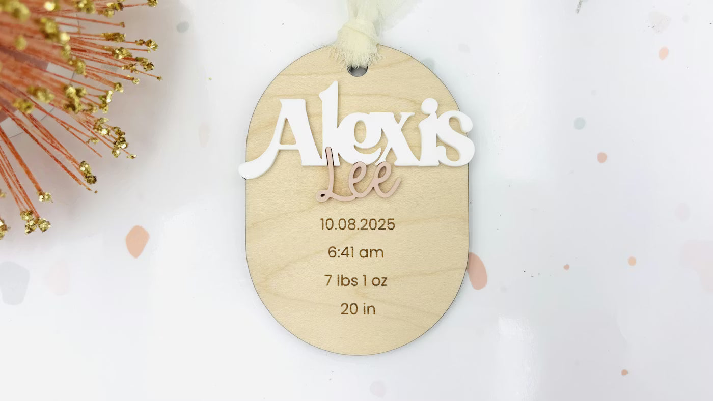 Modern Birth stat Ornament