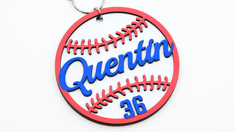 Personalized Sports Keychain & Bag Tag | Custom Team Name, Number, and Sport