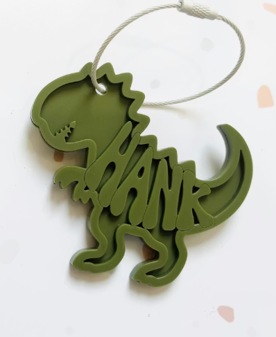 Custom 3D Dinosaur Name Sign | Personalized T-Rex Kids Room Wall Art & Dino Nursery Decor