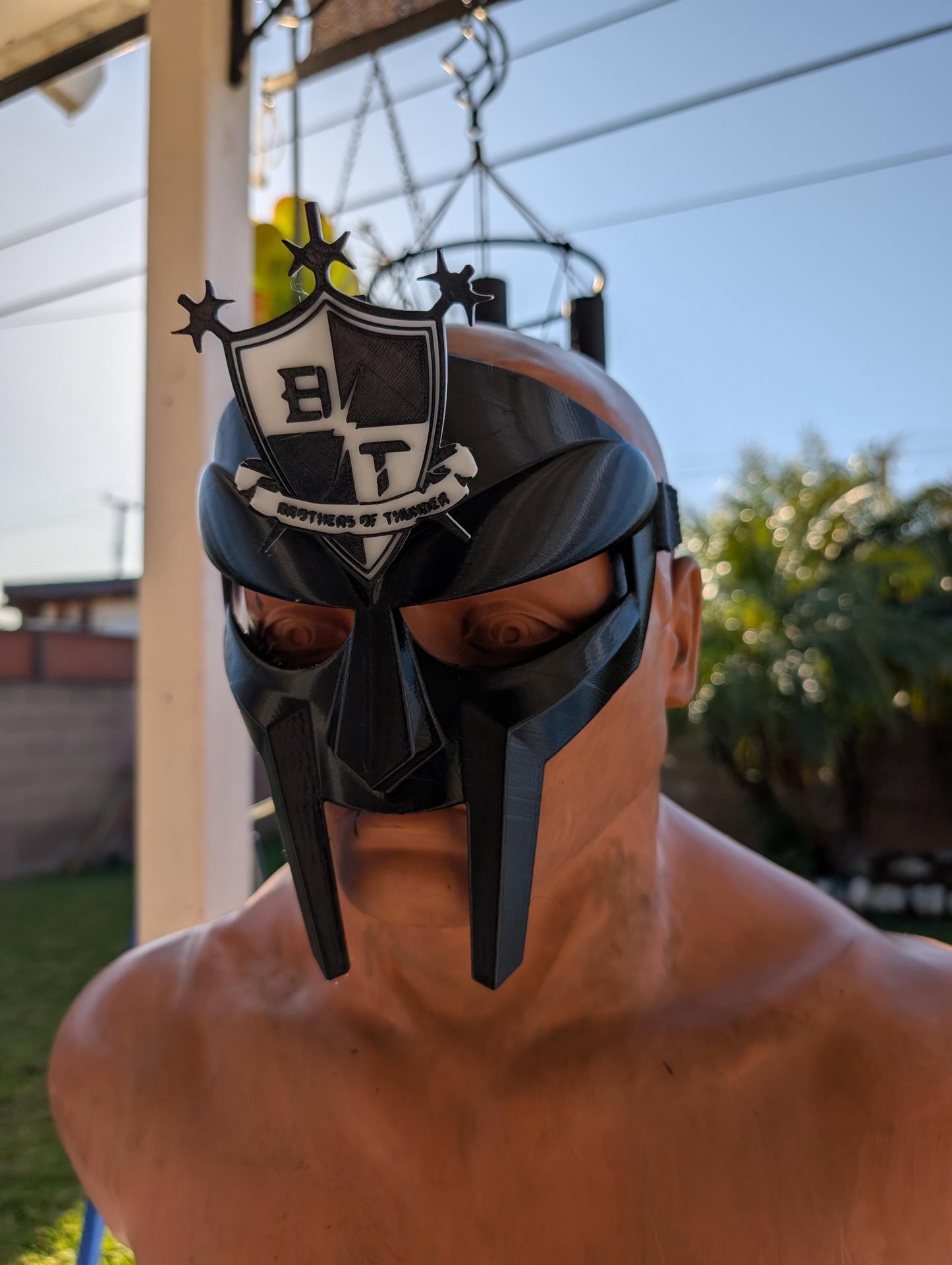 Customizable MF DOOM / Gladiator Mask for Cosplay & Costumes | Interchangeable Emblems Design | Sci-Fi Villain Style Prop | Green Facemask