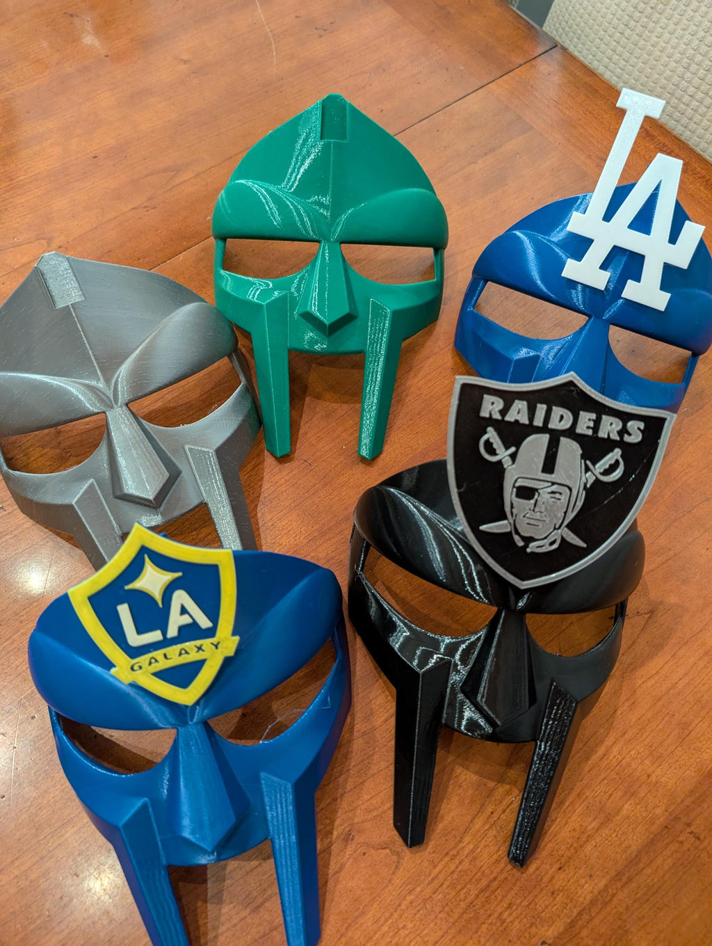Customizable MF DOOM / Gladiator Mask for Cosplay & Costumes | Interchangeable Emblems Design | Sci-Fi Villain Style Prop | Green Facemask