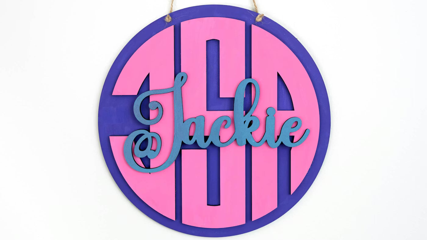 Circle Monogram Name Sign