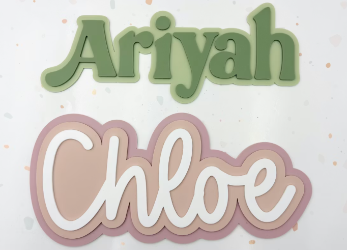 Custom 3D Layered Name Sign | Personalized Double or Triple Layer Wall Art & Nursery Decor