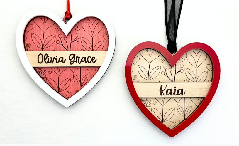 Custom 3D Valentine's Heart Name Sign | Personalized Romantic Wall Art & Nursery Decor